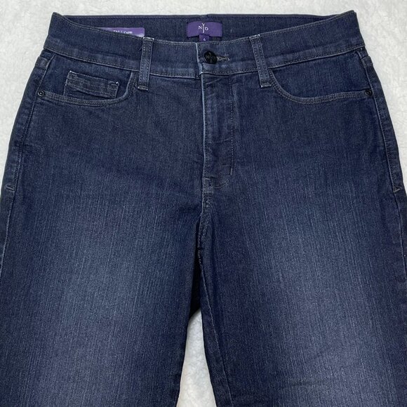 NYDJ Jeans Womens Sz 6 Blue Dark Wash Karen Capri High Rise Straight Leg - Picture 2 of 12